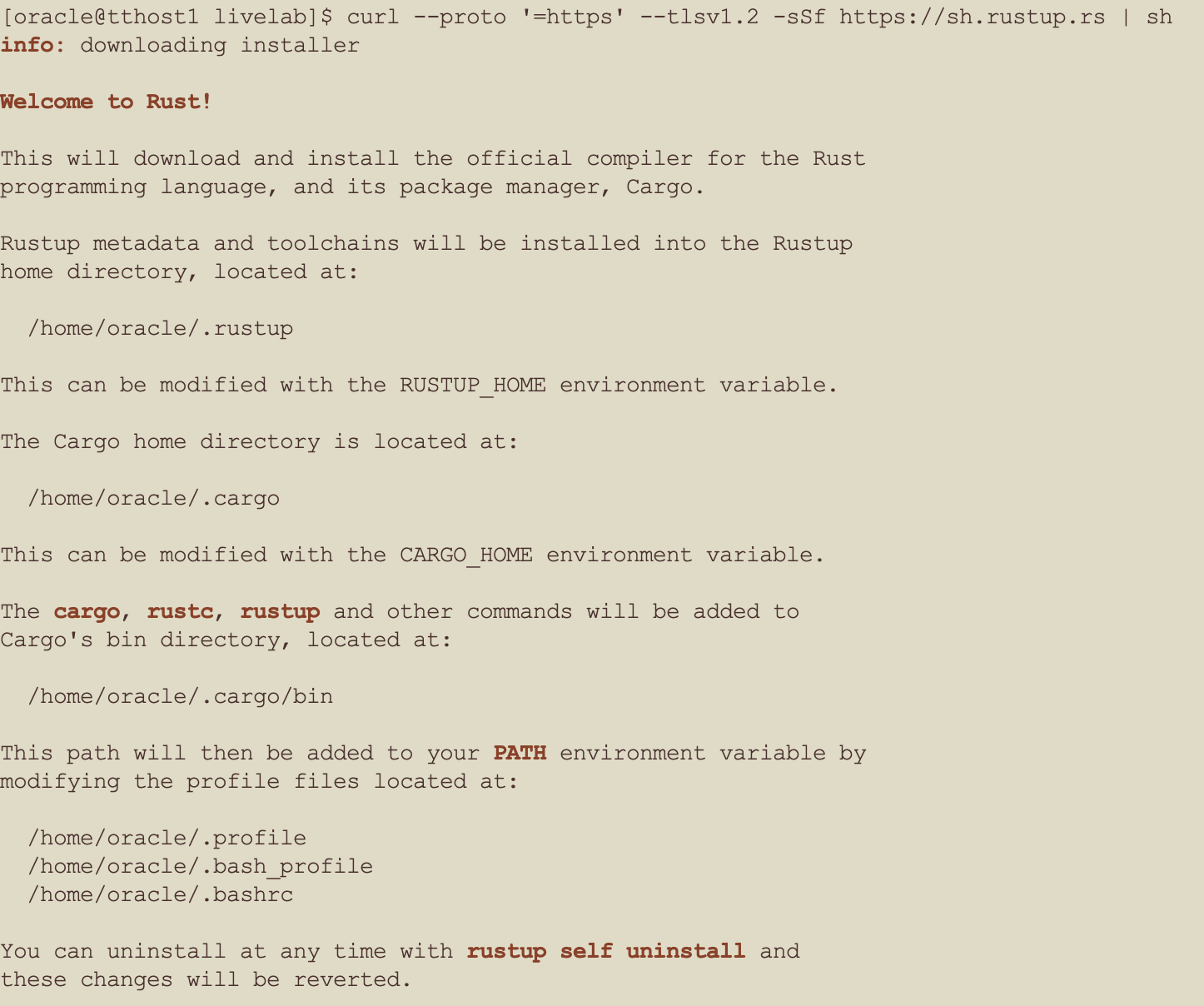 Rust install - part 1