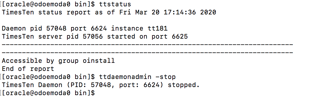 Stop the TimesTen Main Daemons