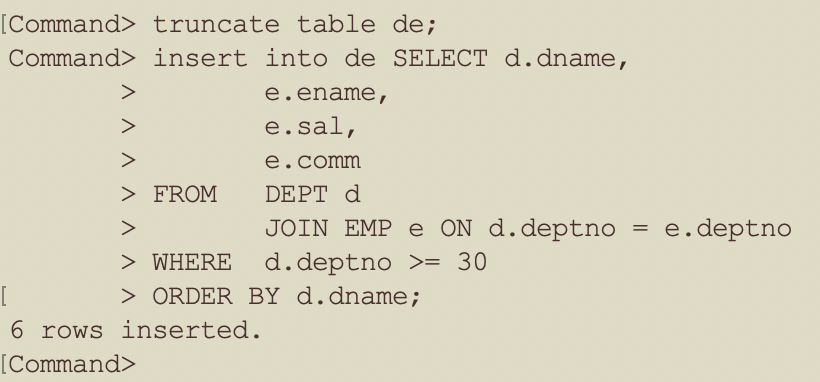 truncate insert select