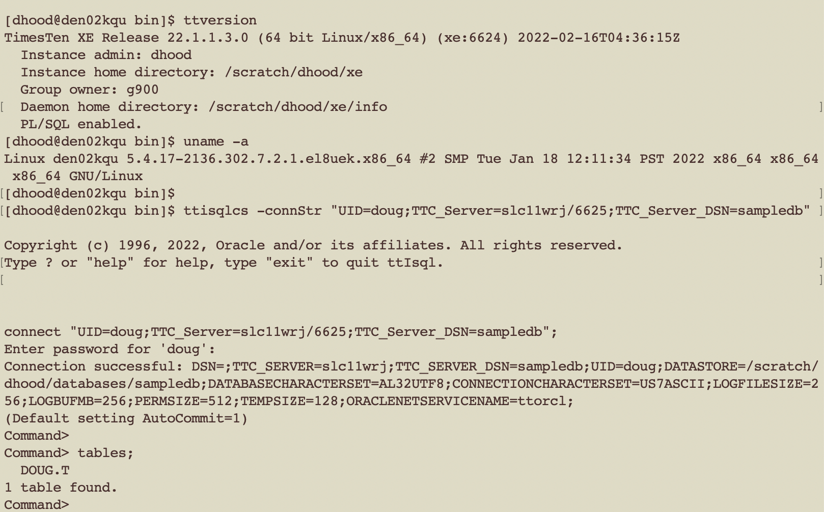 ttIsqlCS from a TimesTen XC client machine