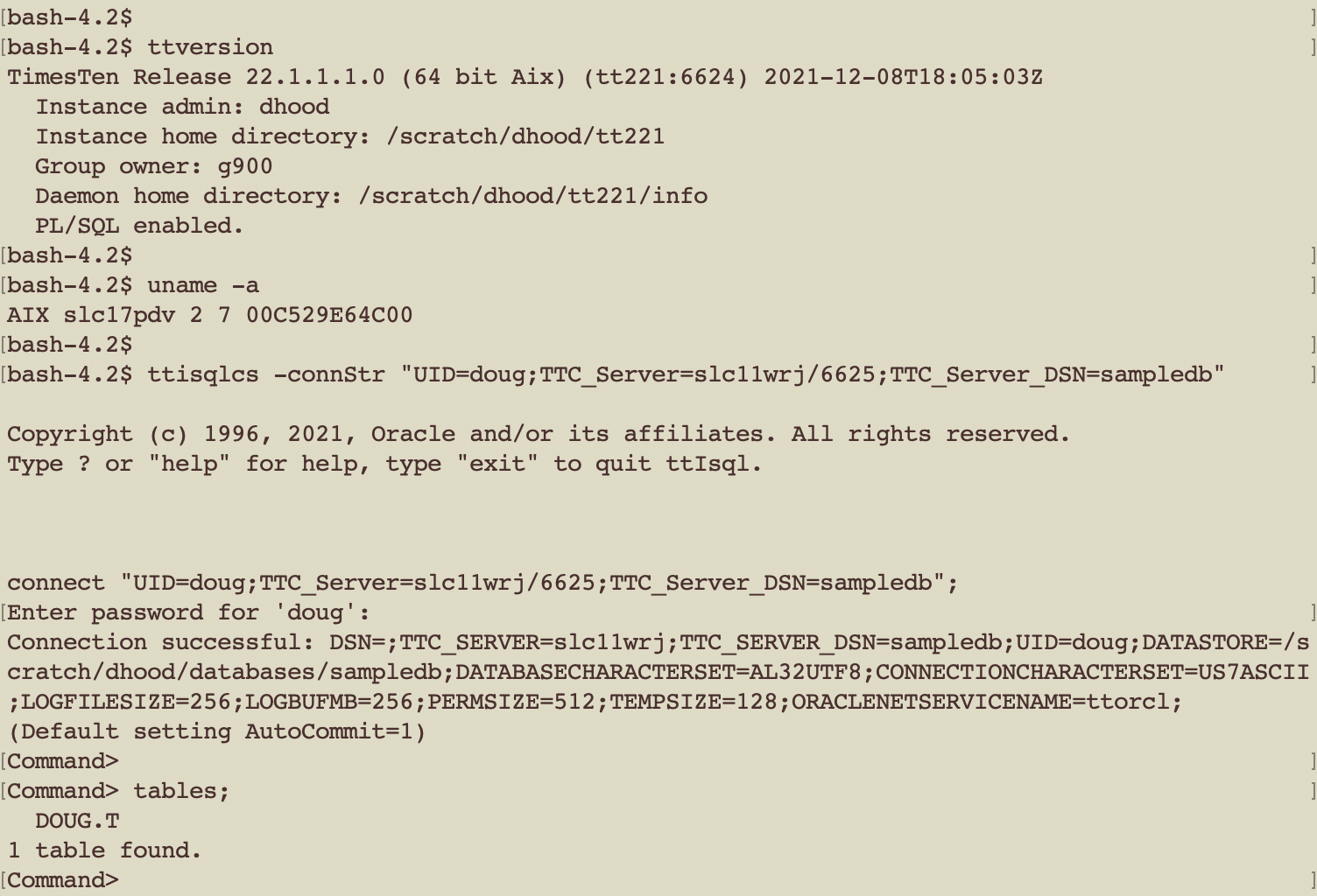 ttIsqlCS using IBM AIX