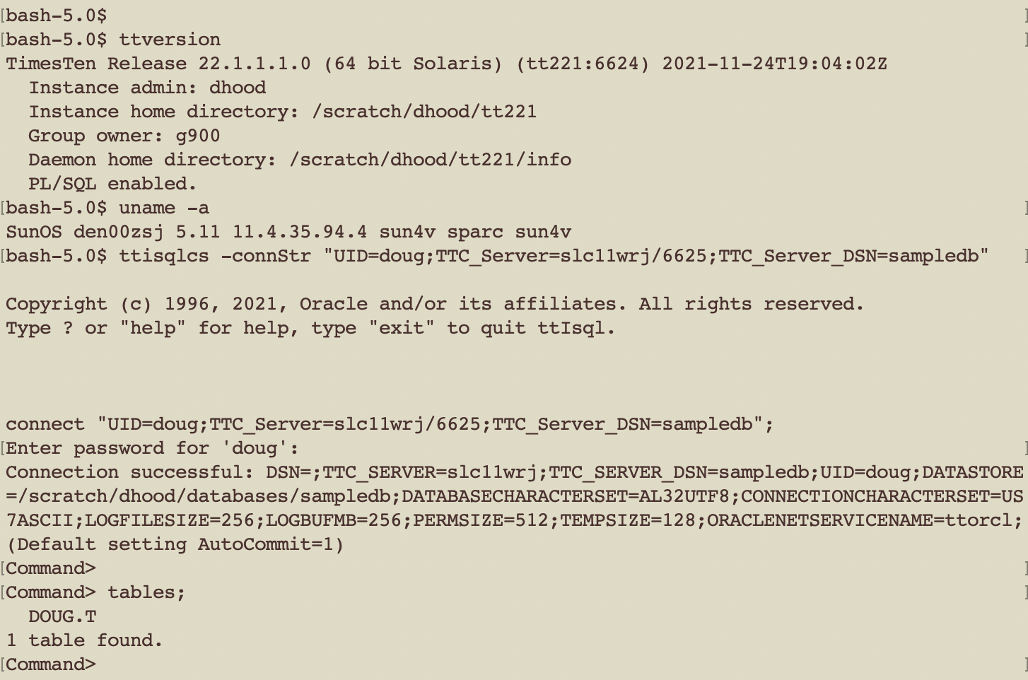 ttIsqlCS using Solaris SPARC