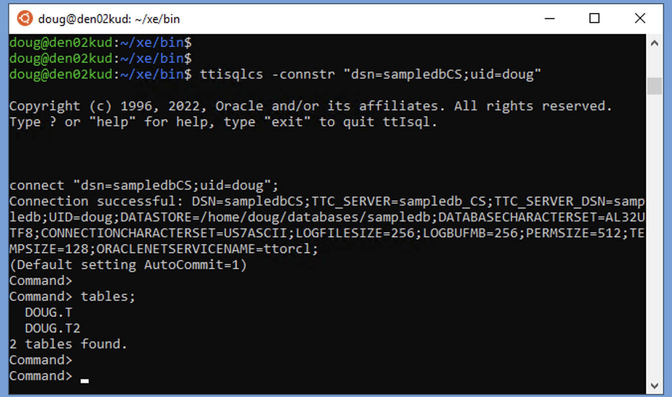 Use ttIsqlCS for client/server connection over TCP/IP
