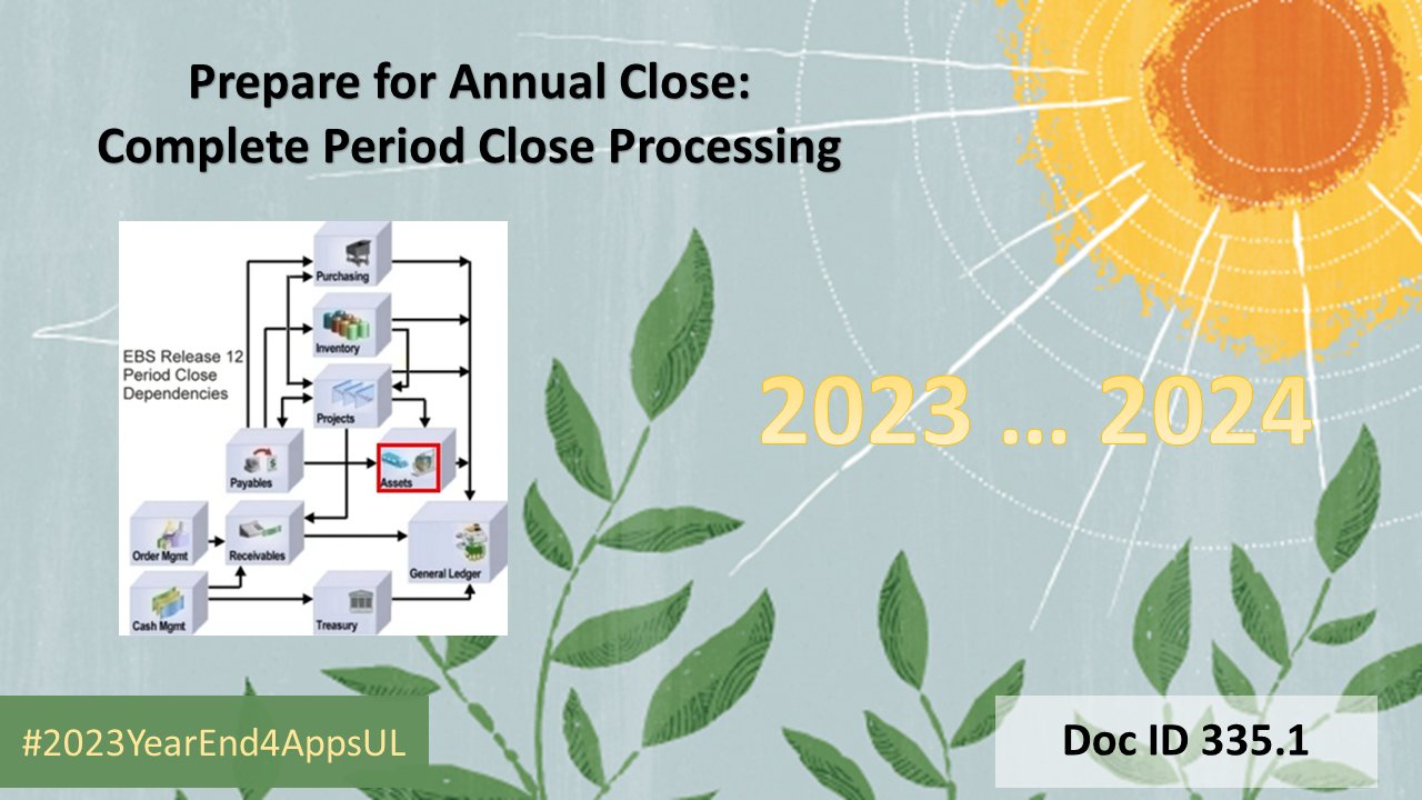 2023 Year-End Preparation: Period End Processing in Oracle Assets