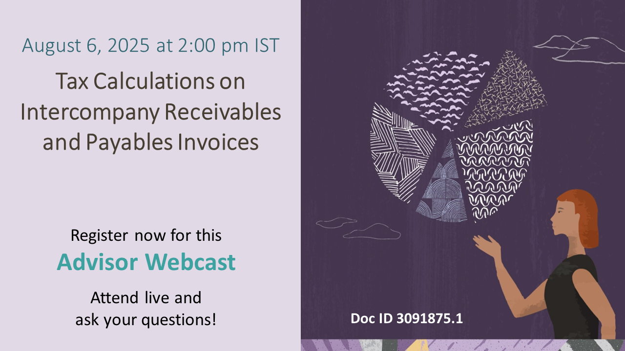 Advisor Webcast for EBS: Tax Calculation on Intercompany Receivables and Payables Invoices