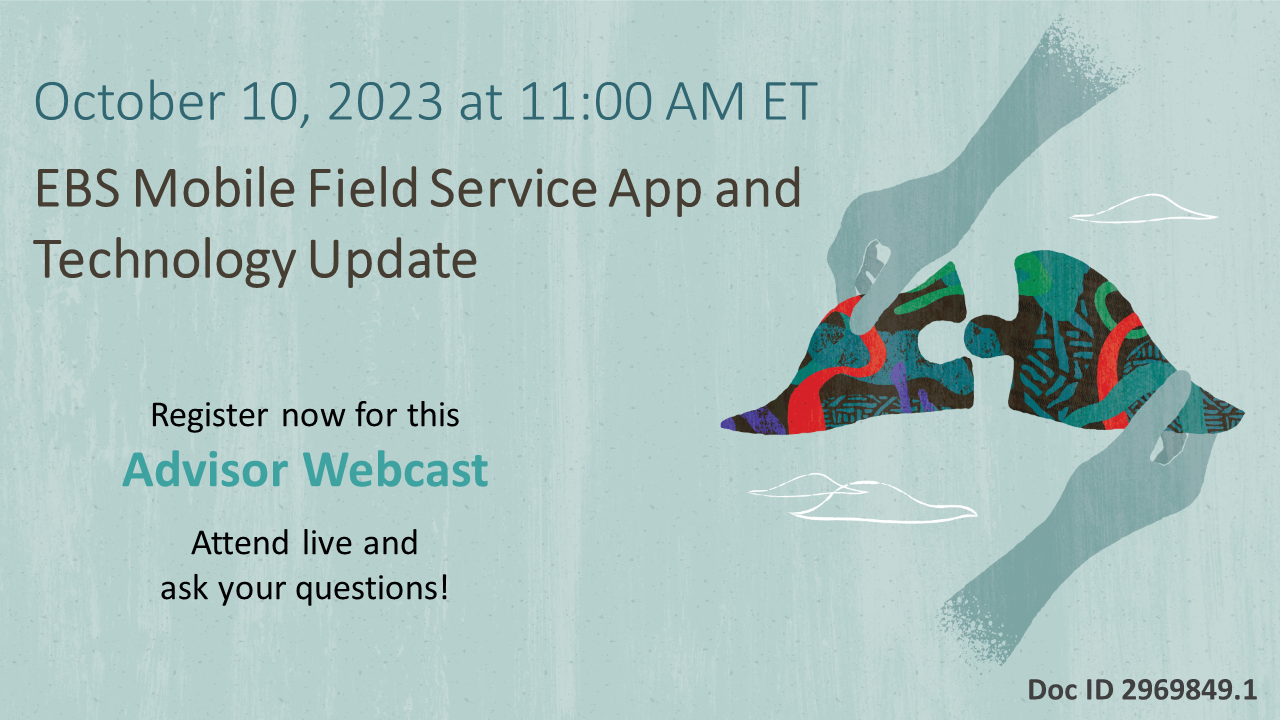 Advisor Webcast for EBS Field Service: Mobile Field Service Update