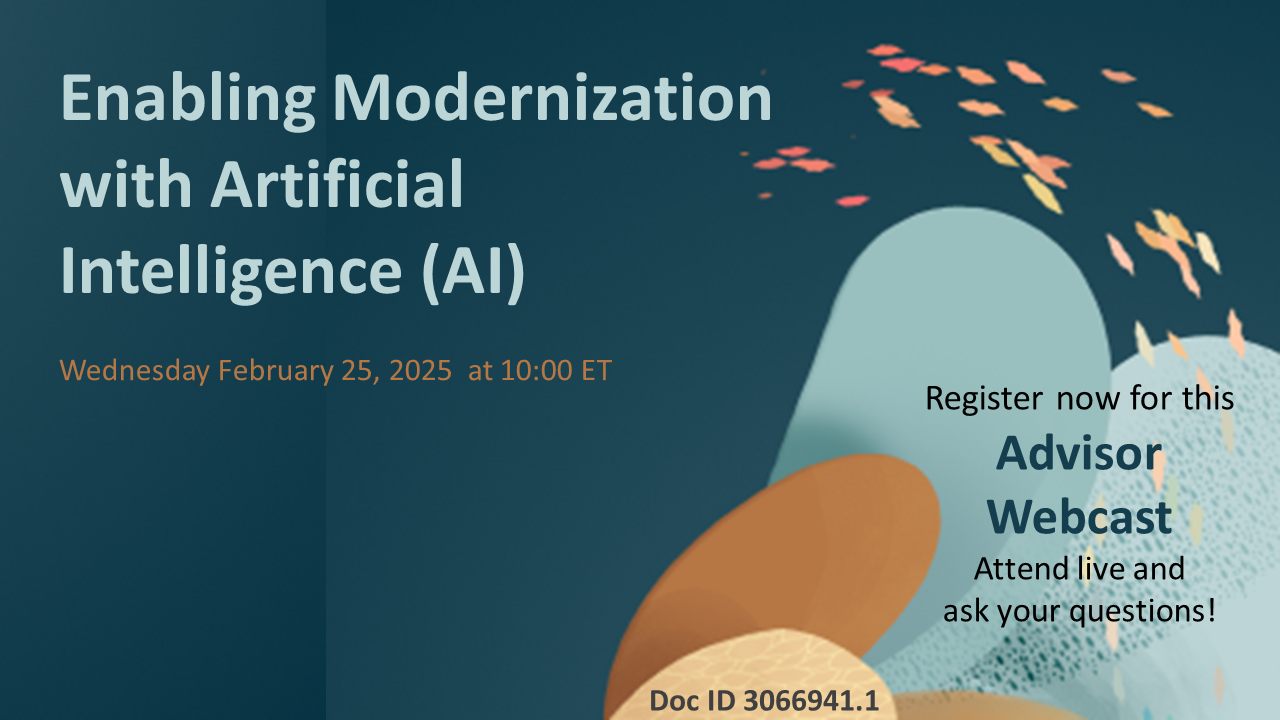 Advisor Webcast for Applications Unlimited: Enabling Modernization with Artificial Intelligence