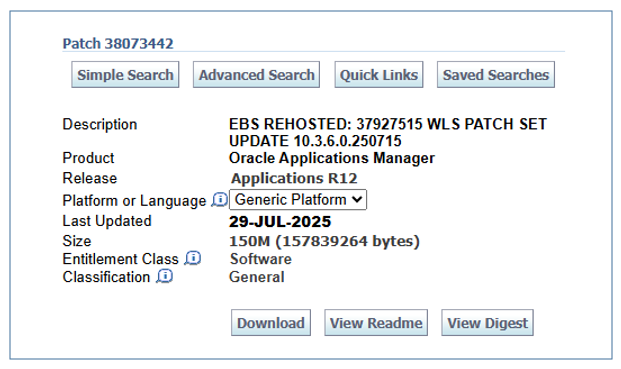 EBS Rehosted WLS PSU July 2025