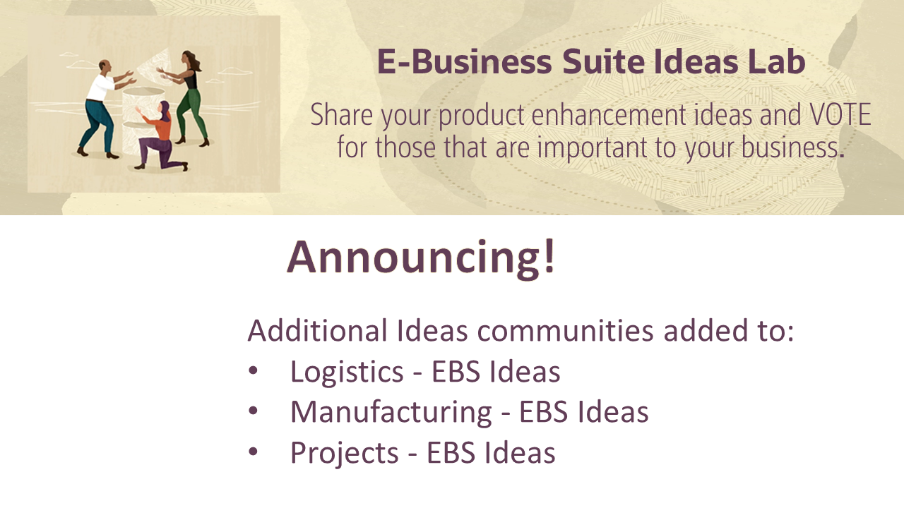 New Ideas Communities Added to EBS Ideas Lab