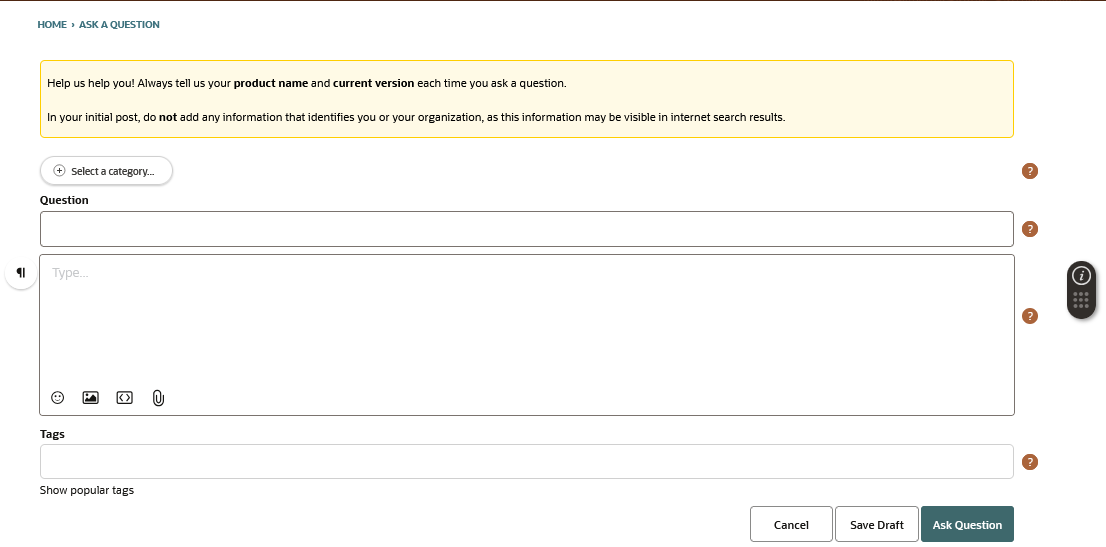 How to Ask a Question on My Oracle Support Community