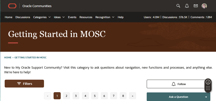 My Oracle Support Community's Category For Community Questions