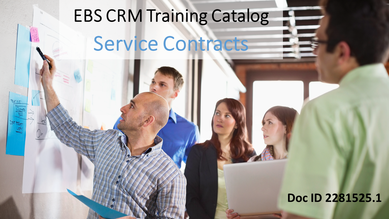 New KM Document with EBS CRM Training Catalog for Service and Contracts