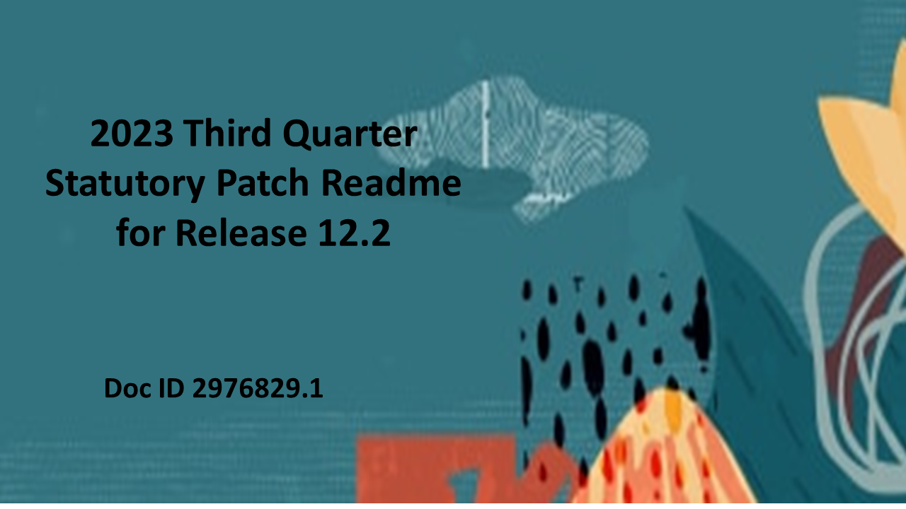 2023 Third Quarter Statutory Patch Readme for Release 12.2