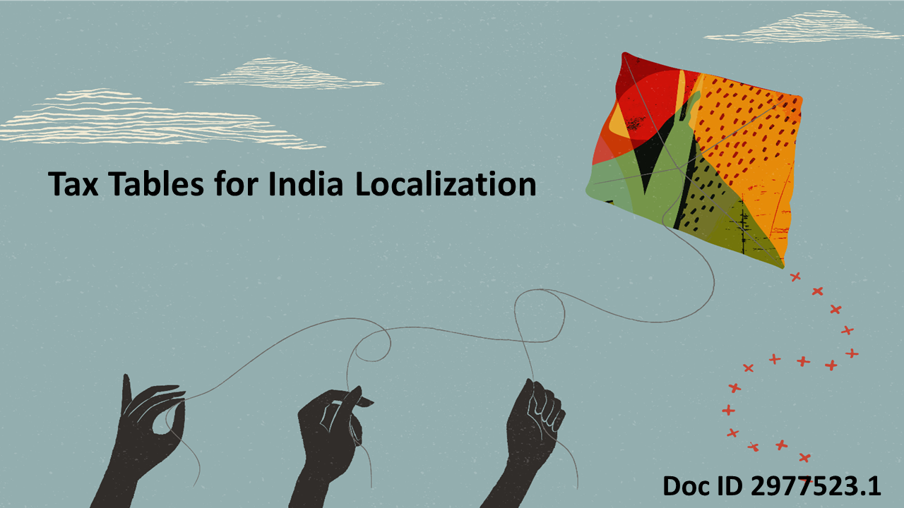 New Document for Oracle Financials for India Tax Tables Details