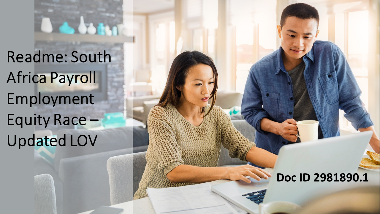 New South Africa Payroll Readme Document for Employment Equity