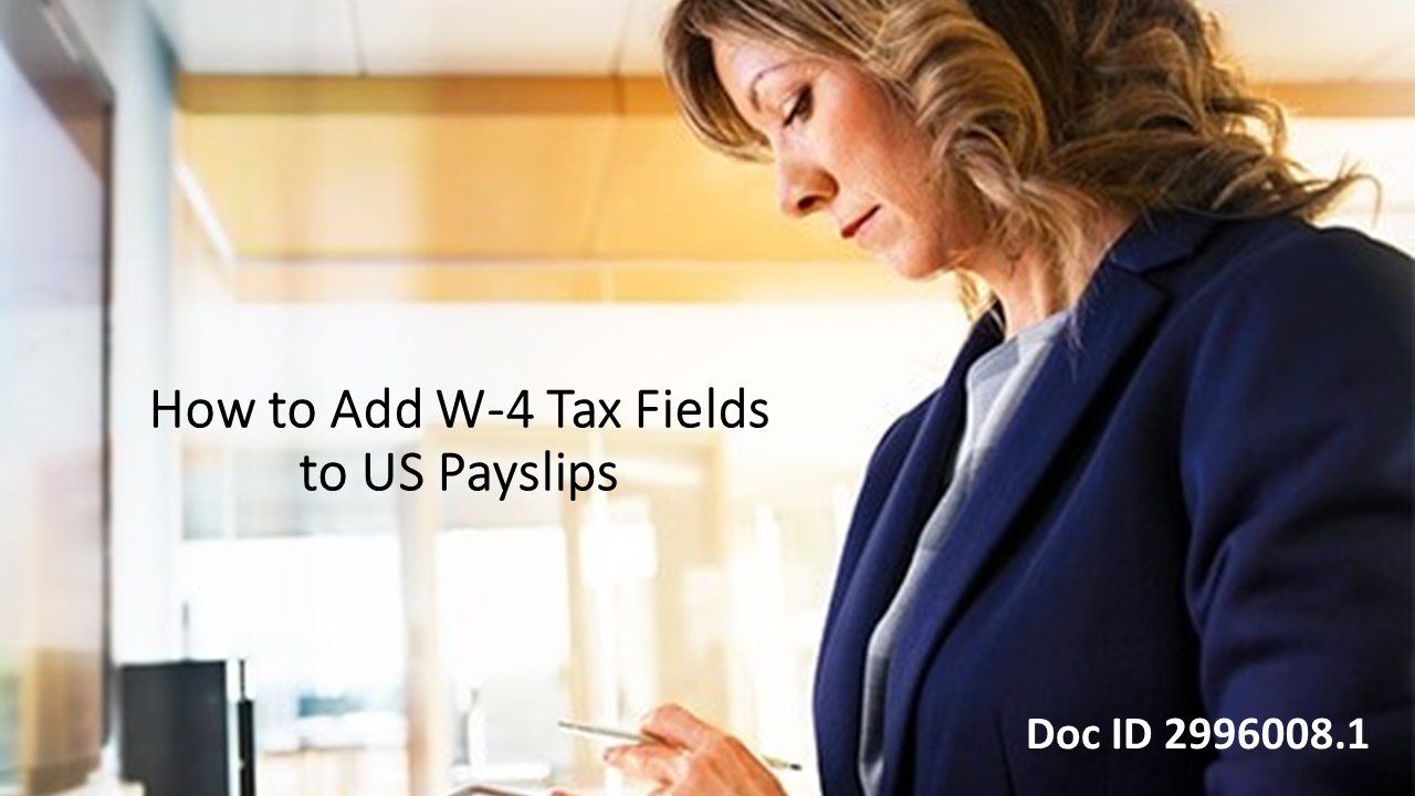 New KM Document About Integrating W-4 Tax Fields into US Payslips