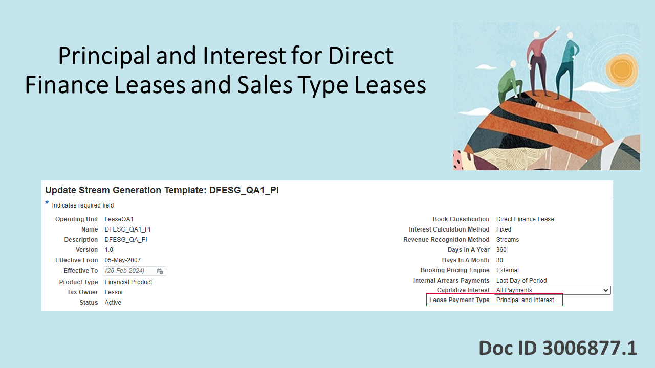 New Comprehensive Document for Principal and Interest for Direct Finance Leases and Sale Type Leases