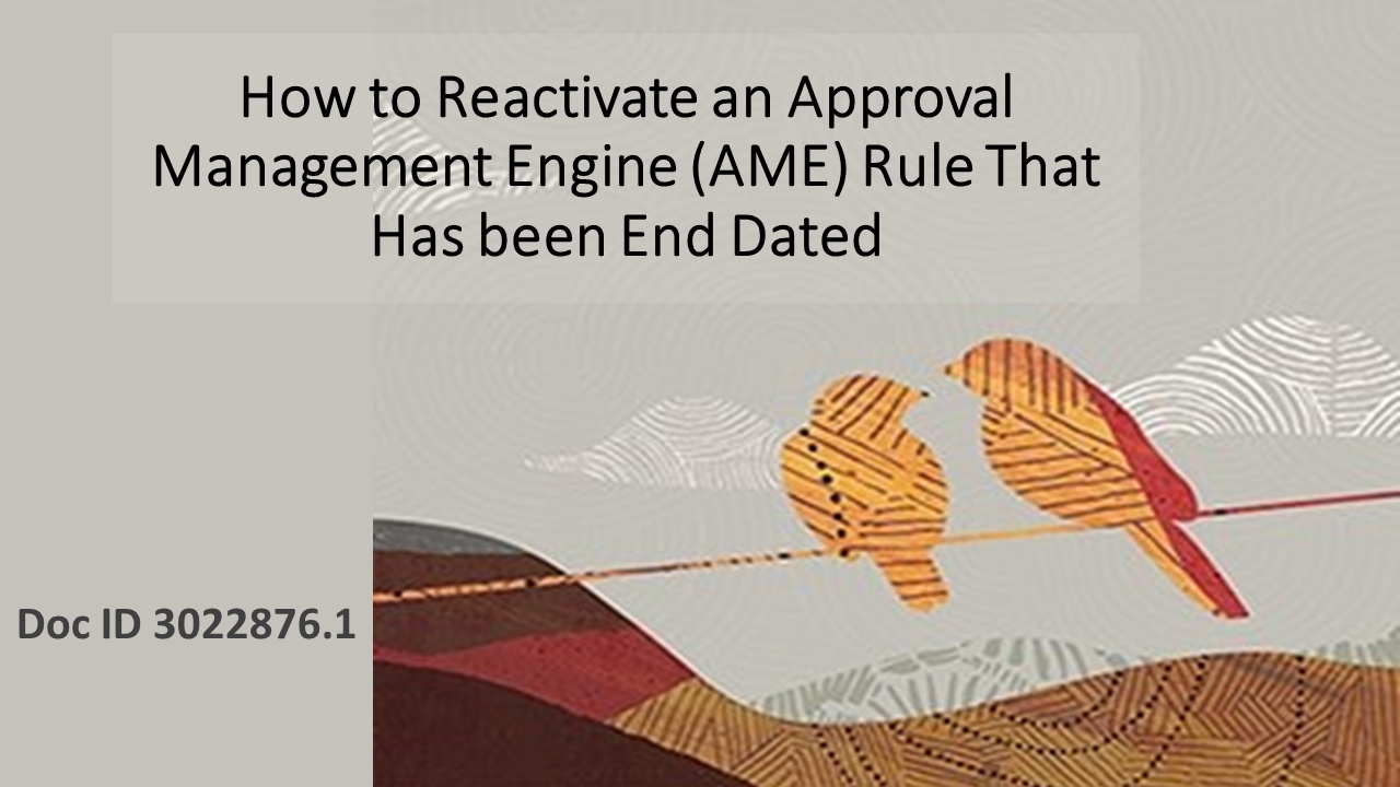 How to Reactivate an Approval Management Rule