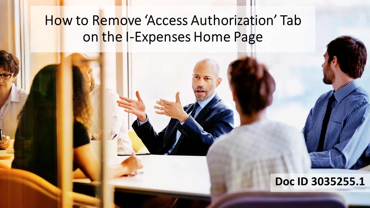 HowTo Remove 'Access Authorization' From IExpenses Home Page