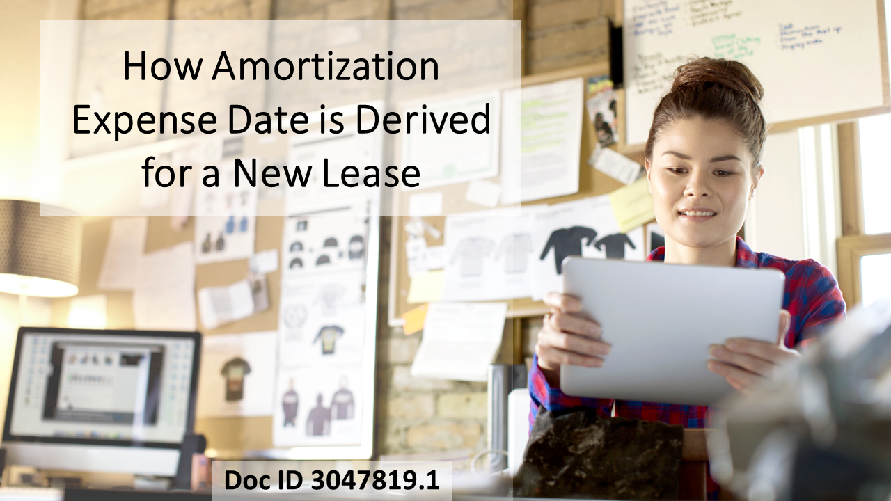 How Amortization Expense Date is Determined for a New Property Manager Lease