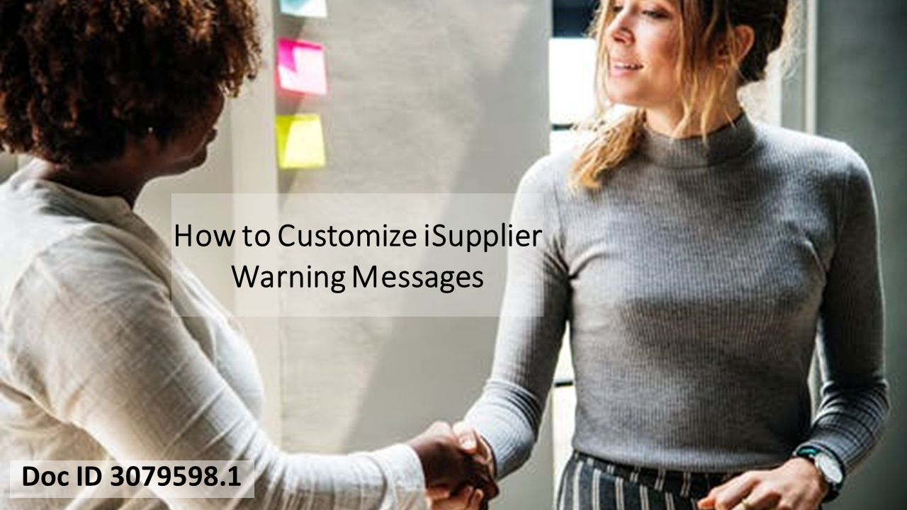 Customize iSupplier Warning Messages for Clearer Instructions