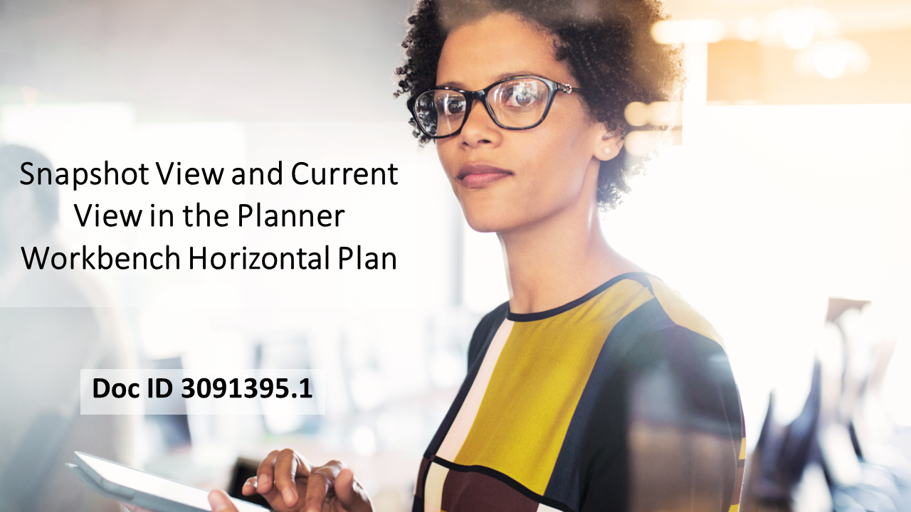 Snapshot View and Current View in the Planner Workbench Horizontal Plan