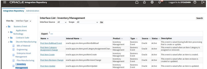 New Item Outbound Business Events For Inventory