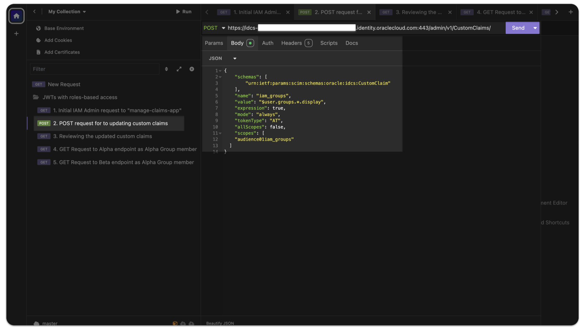 2. Updating IAM custom claims