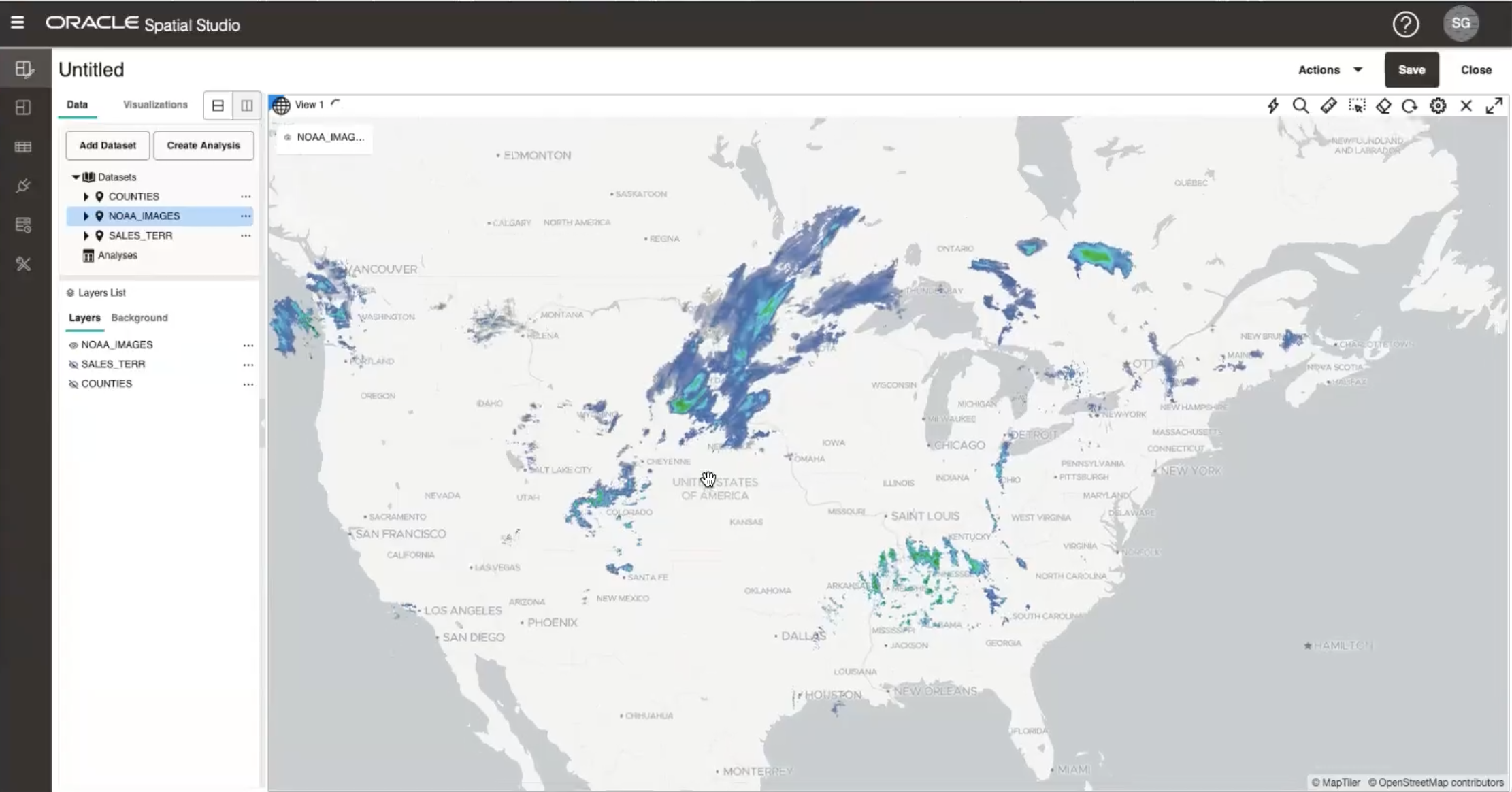 Spatial Studio 22.3 screenshot of Web Map Service