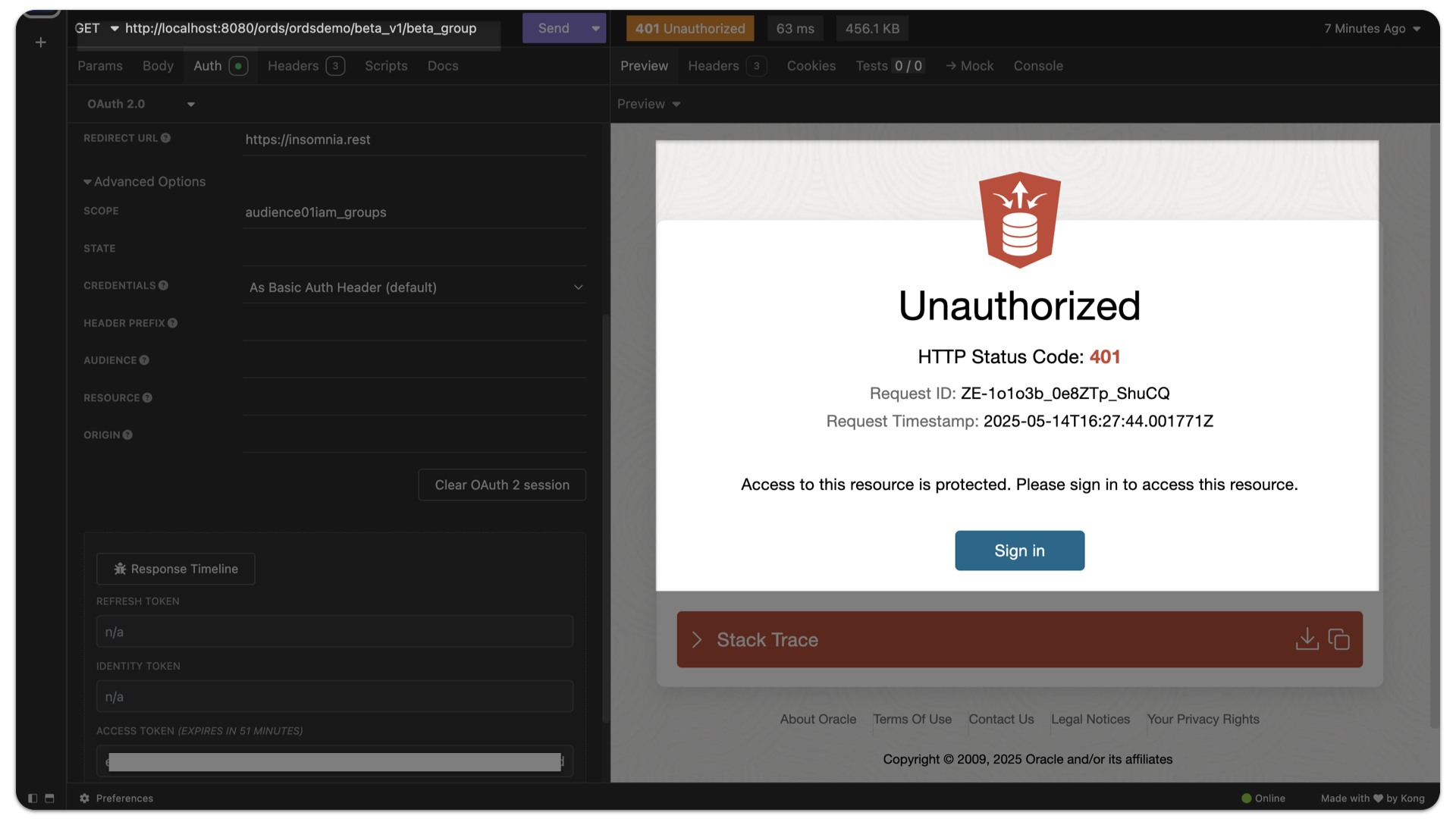 8. Failure get request to beta