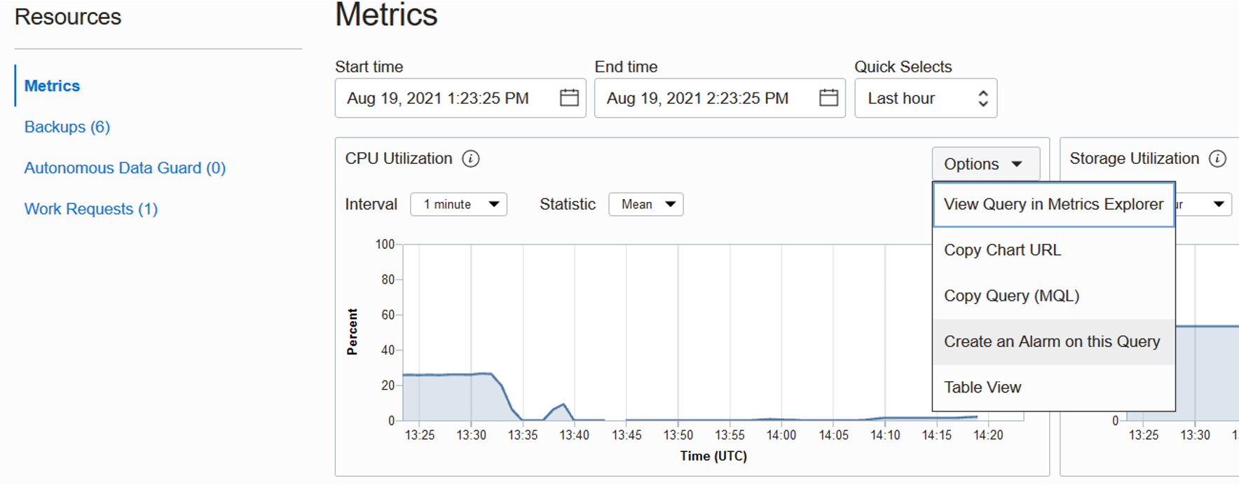 Autonomous Database Alarm