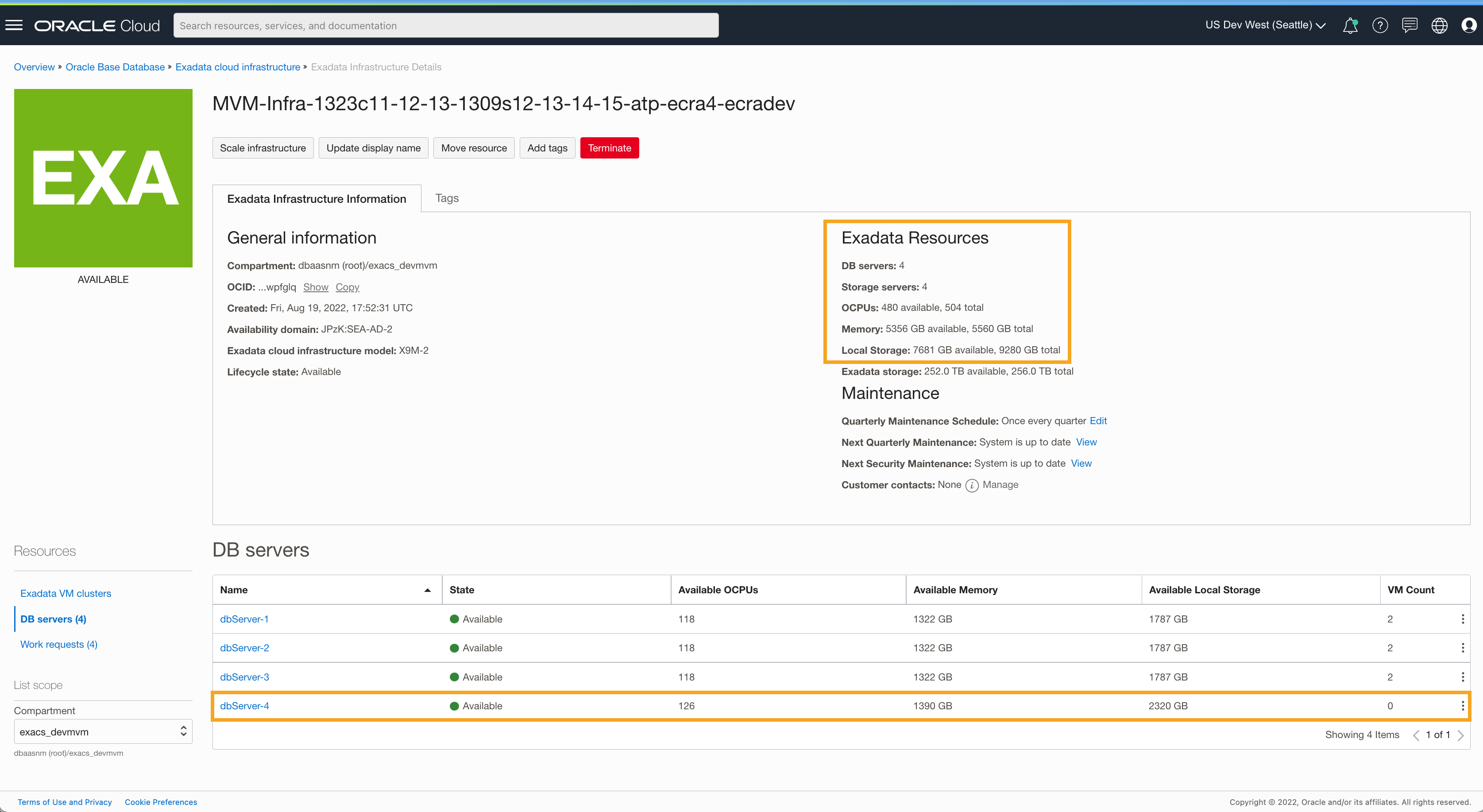 View newly added DB Server listed