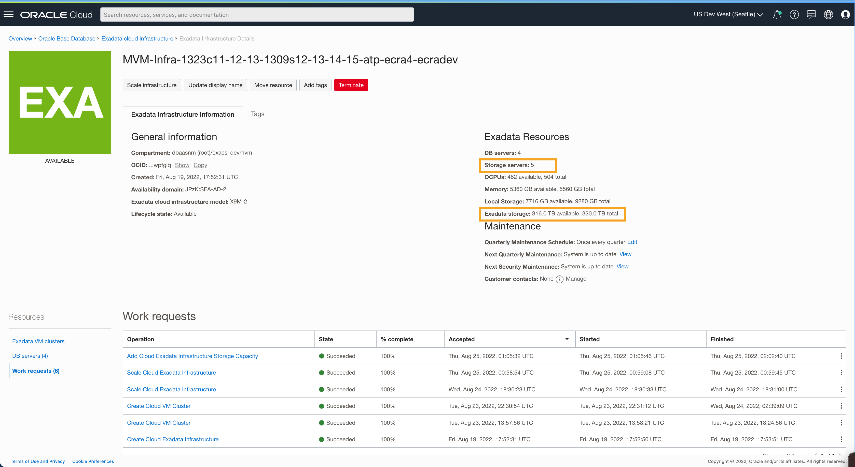 View newly added Storage Server Capacity