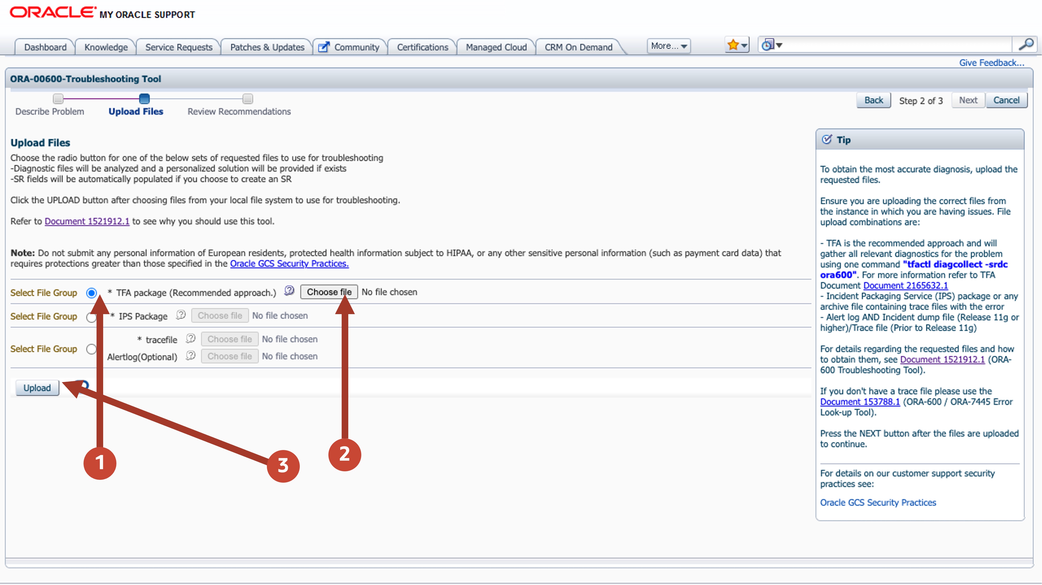 ORA-00600 Troubleshooting Tool Step 2