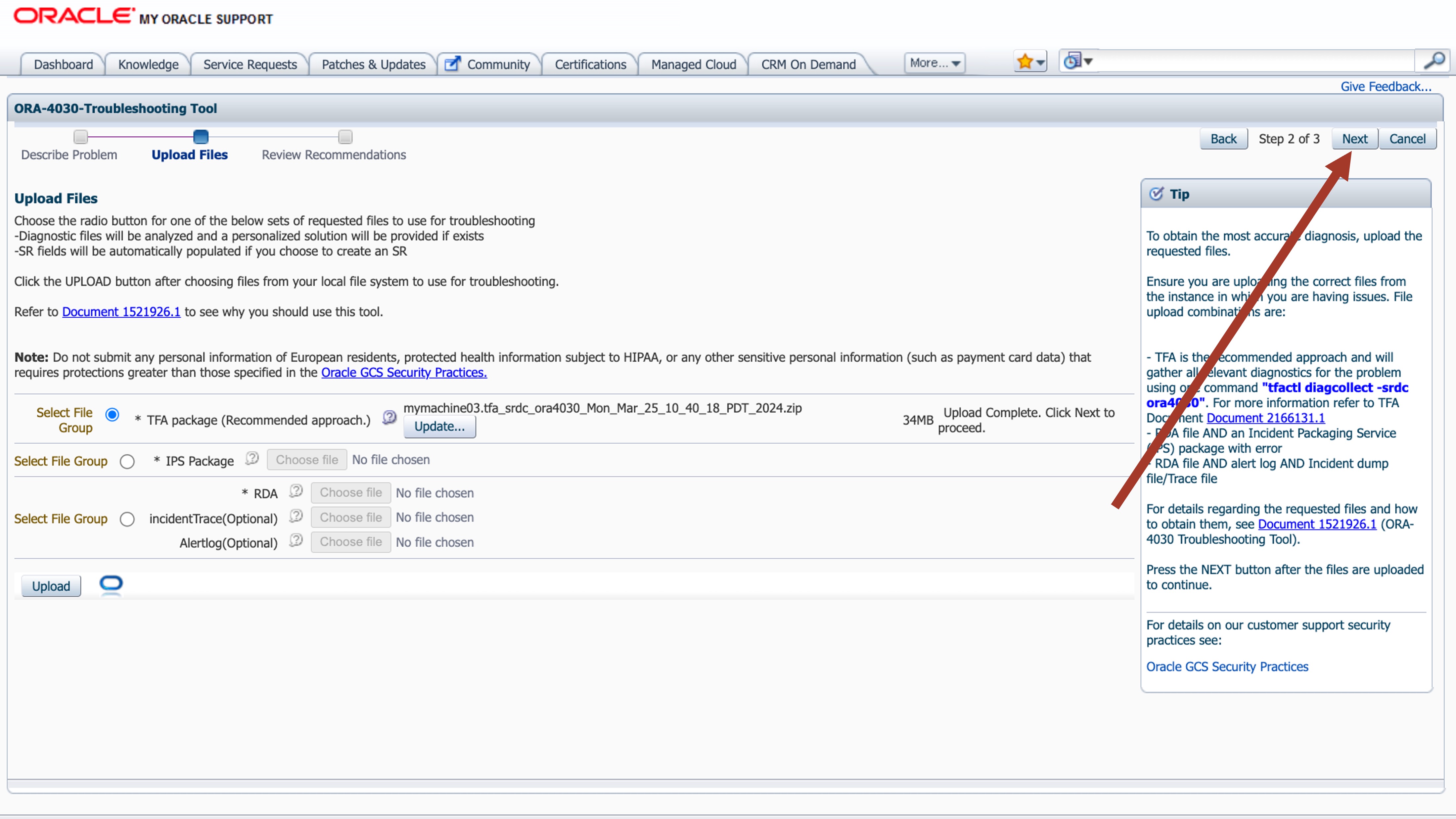 ORA-04030 Troubleshooting Tool Step 3