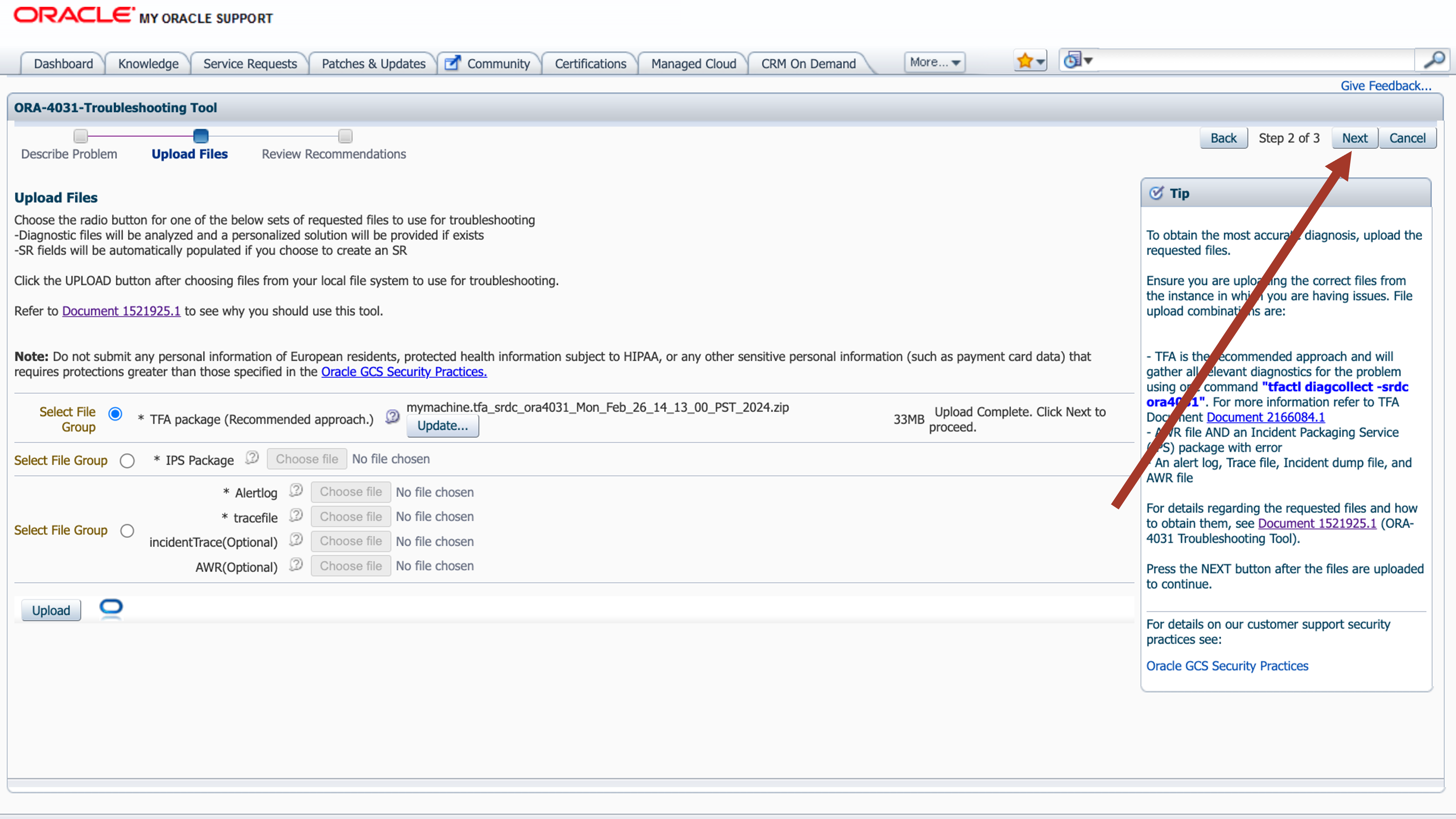 ORA-04031 MOS Troubleshooting tool 3