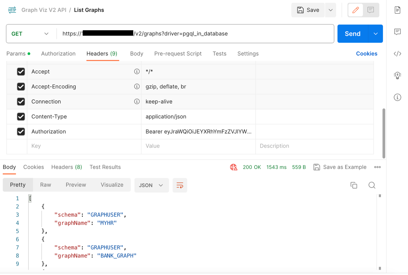 Graph REST API List Graphs