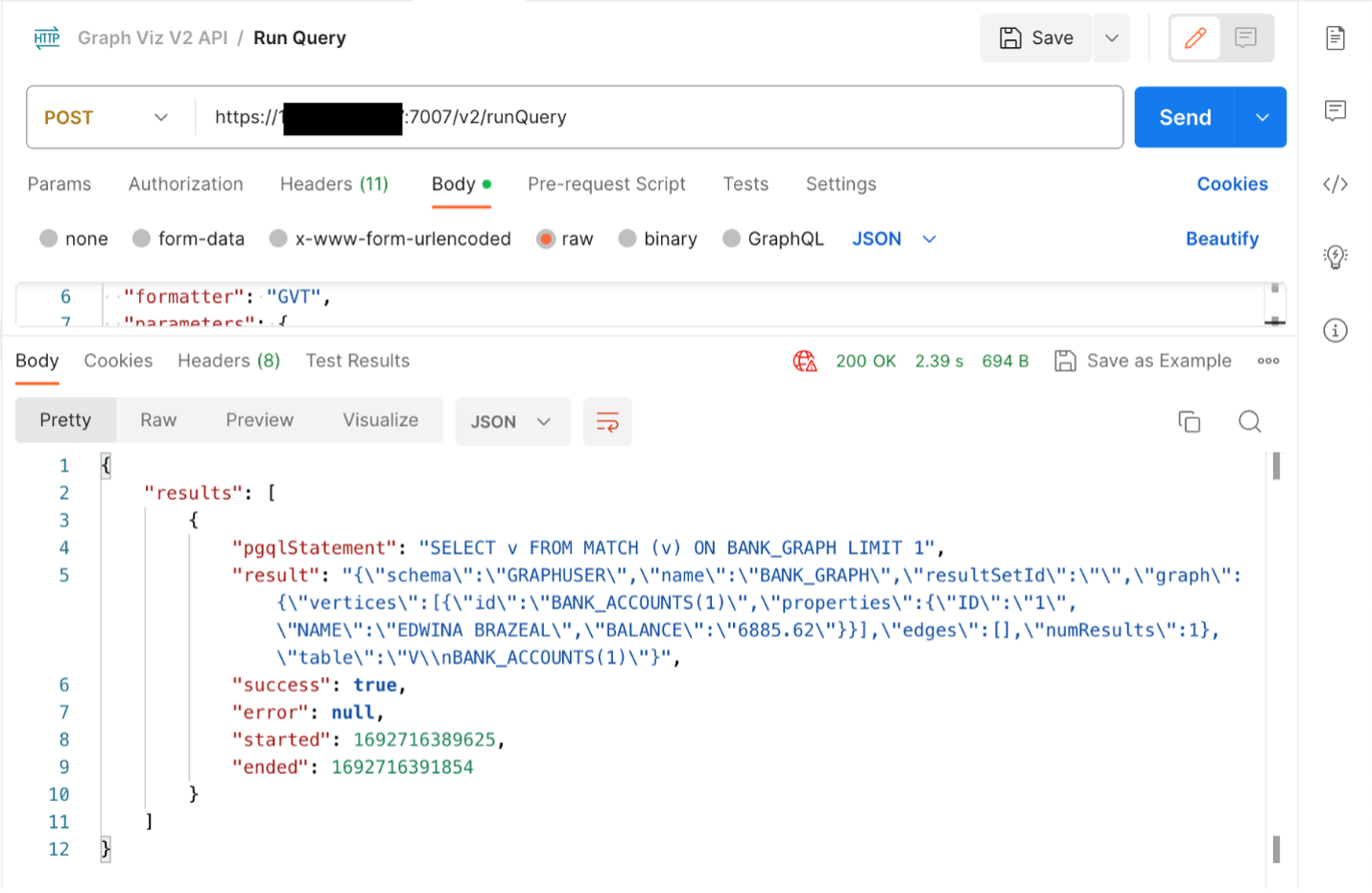 Graph REST API Run Query