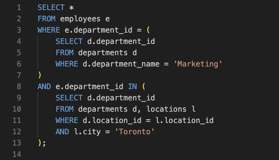 In earlier 23c Oracle versions, we might have used a query similar to this