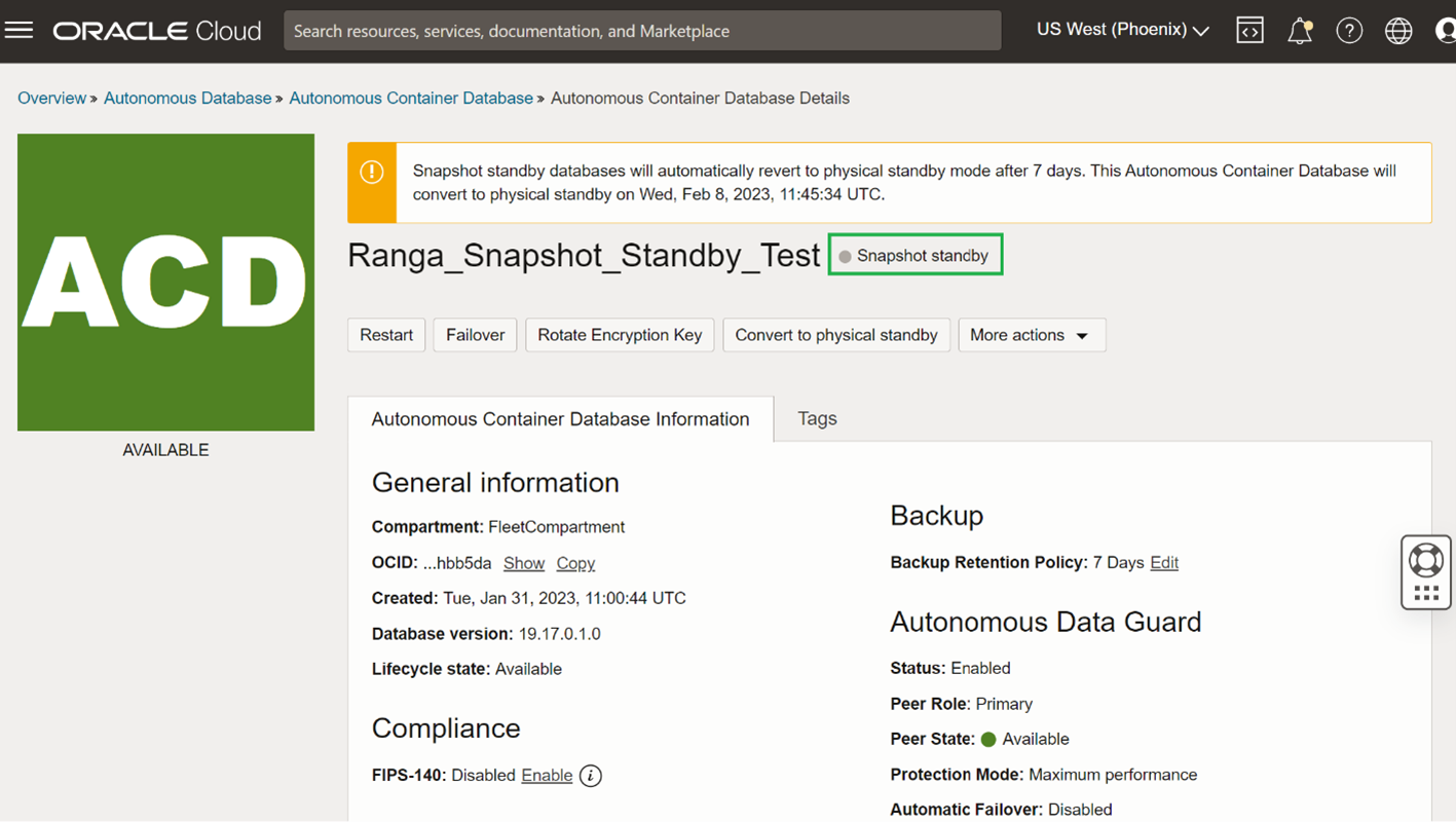 Stabdy database details page
