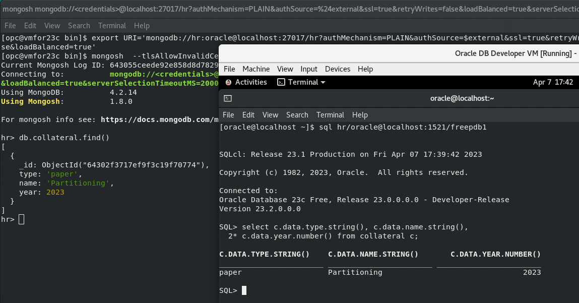 Access the same data with SQL and with document-style