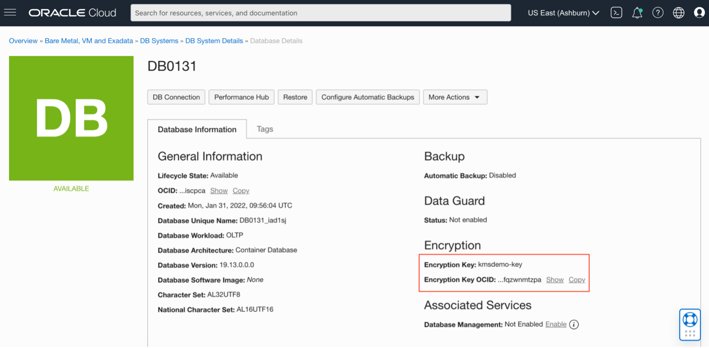 View Encryption Key Method