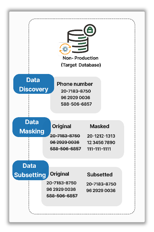 Overview of DMS capabilities - sensitive data discovery, data masking, data subsetting