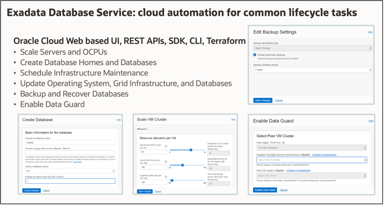 Exadata Database Service Automation