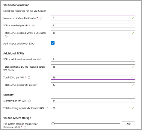 VM Cluster allocation