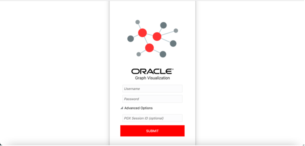 Graph visualization tool login screen