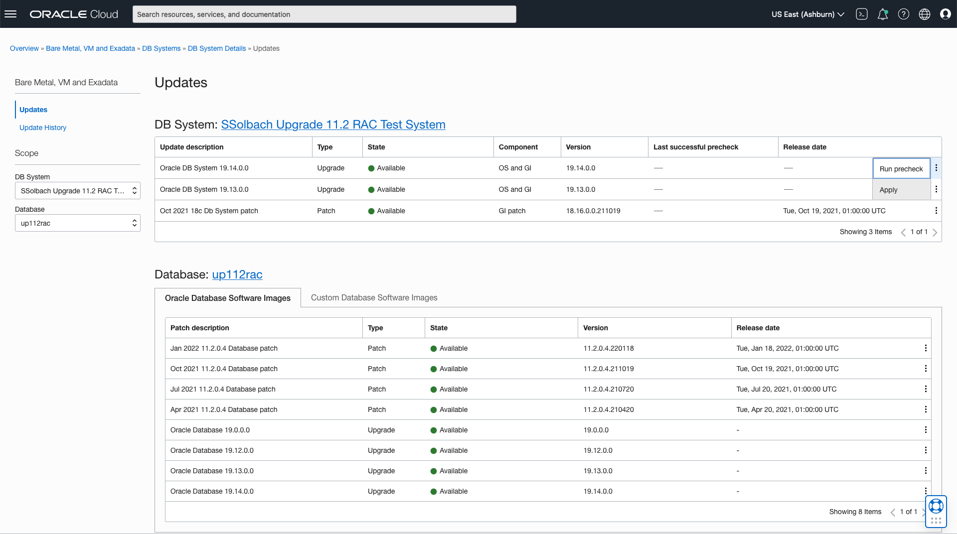 List Available Upgrades