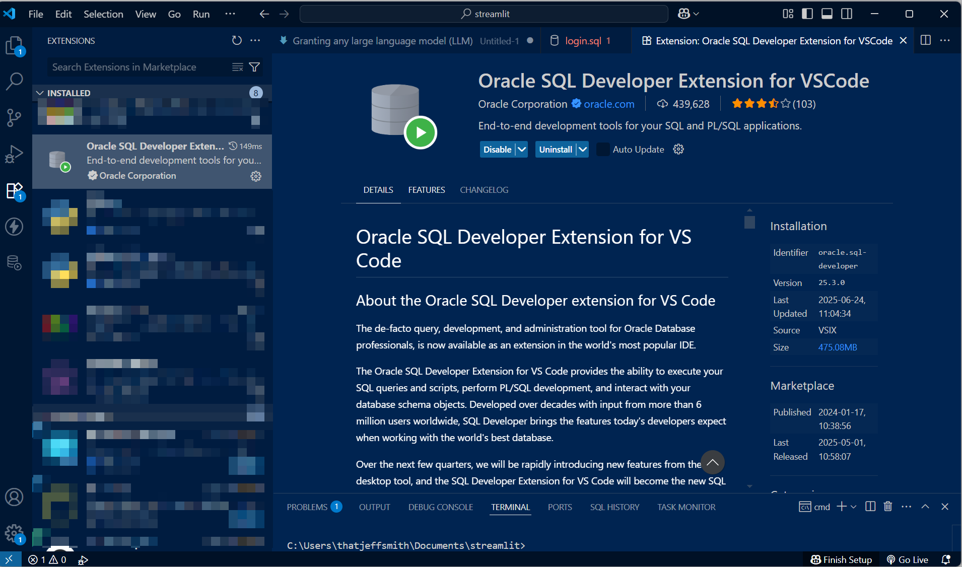 Simply search for 'SQL Developer' in the VS Code Marketplace