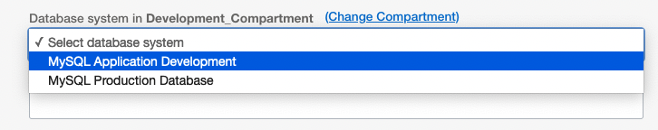 select mysql instance