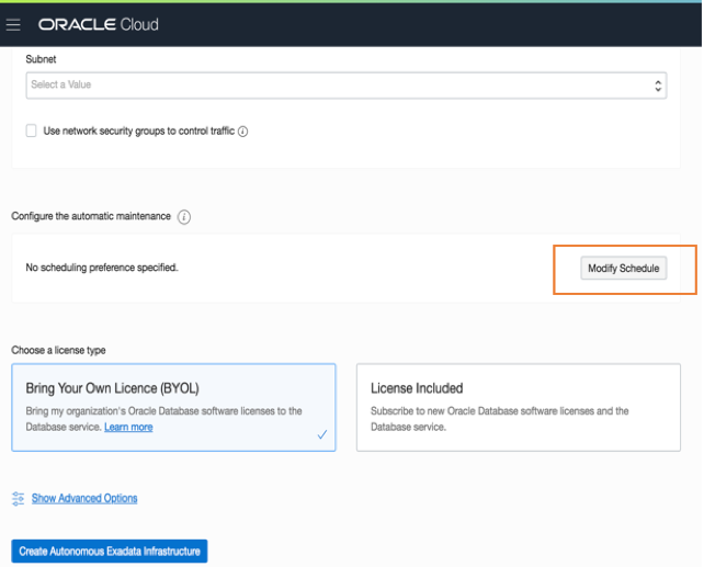 Modify Schedules at Provisioning